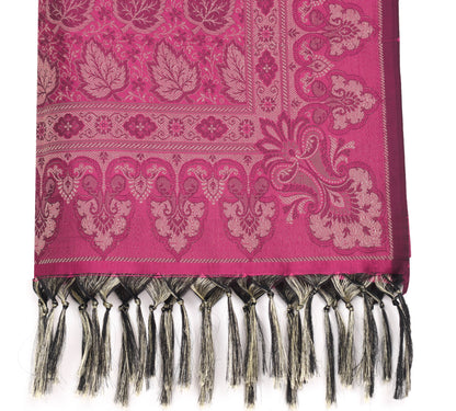 Long Stole Indian Art Silk Woven Banarasi Soft Dupatta Pink