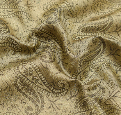 Long Stole Indian Art Silk Woven Banarasi Cream Women Dupatta