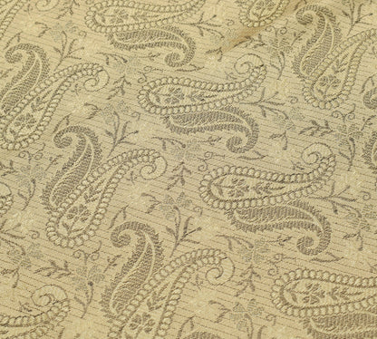 Long Stole Indian Art Silk Woven Banarasi Cream Women Dupatta