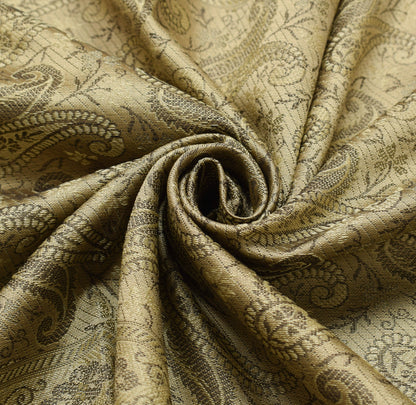 Long Stole Indian Art Silk Woven Banarasi Cream Women Dupatta