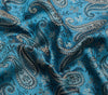 Turquoise Blue Art Silk Woven Paisley Soft Long Stole Scarf