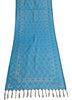 Turquoise Blue Art Silk Woven Paisley Soft Long Stole Scarf