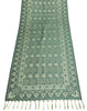 Long Stole Indian Art Silk Woven Banarasi Dupatta Dark Green
