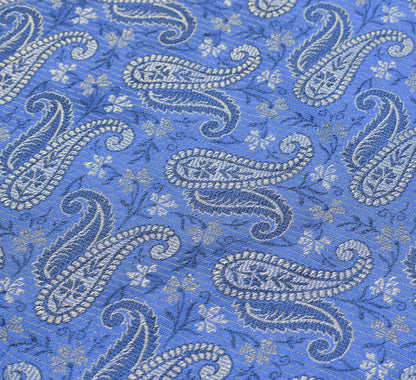 Long Stole Indian Art Silk Woven Banarasi Soft Women Dupatta Blue