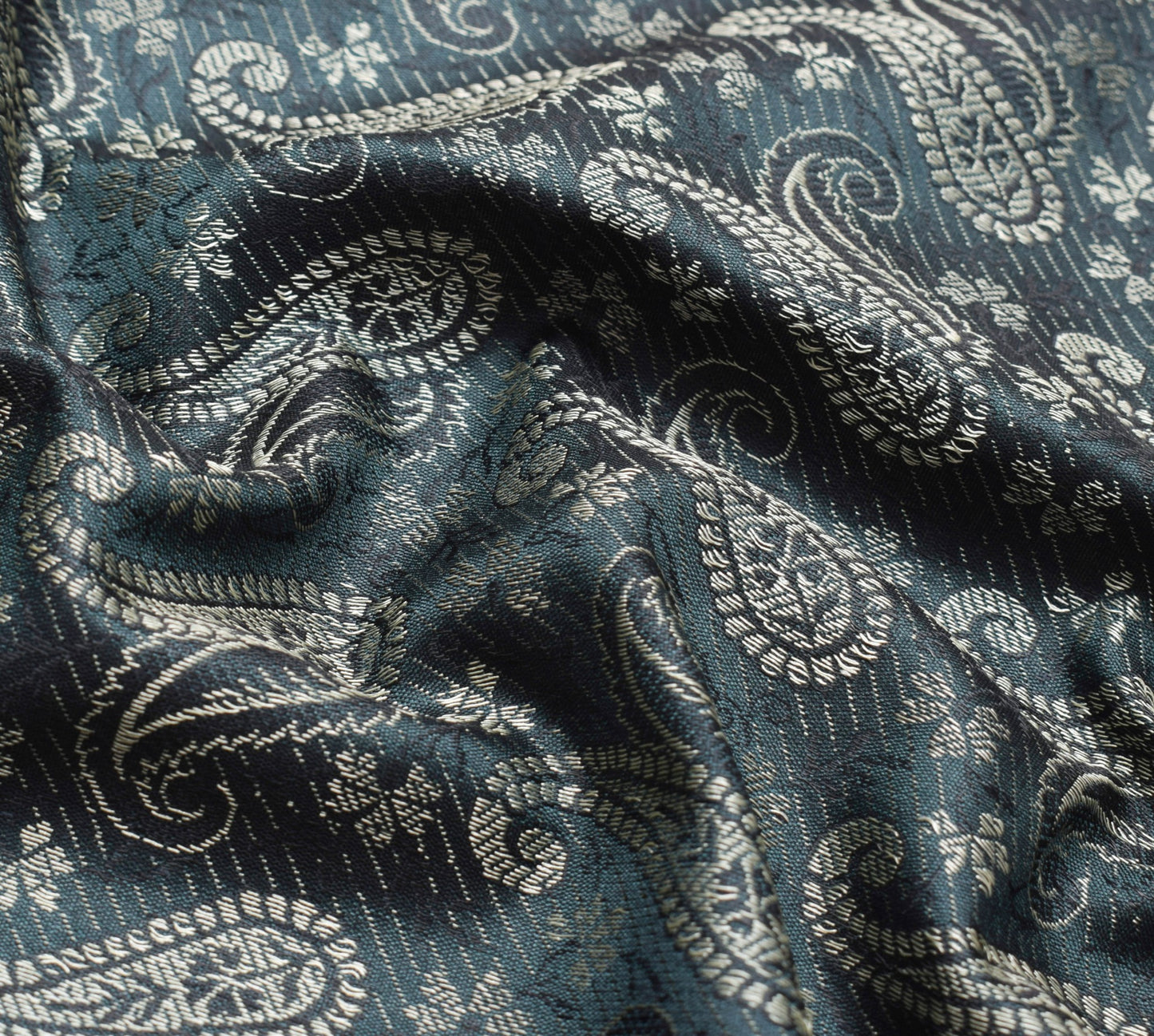 Dark Green Art Silk Dupatta Woven Paisley Soft Long Stole Scarf