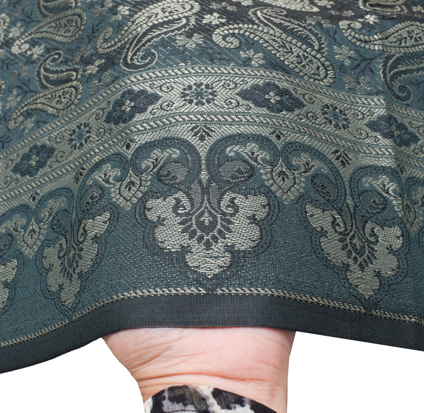 Dark Green Art Silk Dupatta Woven Paisley Soft Long Stole Scarf