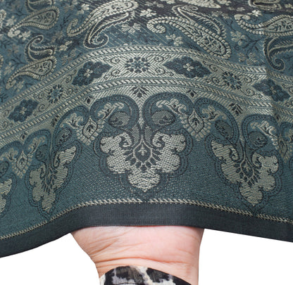 Dark Green Art Silk Dupatta Woven Paisley Soft Long Stole Scarf