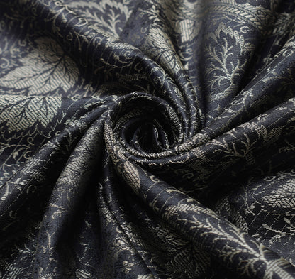 Long Stole Indian Art Silk Woven Banarasi Soft Dupatta Black