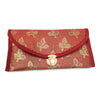 Red Clutch Women's Purse Woven Zari Brocade Banarasi Fabric 5 Pocket Hand Bag
