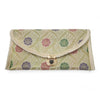 Cream Clutch Women's Purse Woven Zari Brocade Banarasi Fabric 5 Pocket Hand Bag