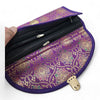 Purple Clutch Women's Purse Woven Zari Brocade Banarasi Fabric 5 Pocket Hand Bag