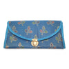 Turquoise Blue Clutch Women's Purse Woven Zari Brocade Banarasi Fabric Hand Bag