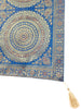 Turquoise Table Runner 72x16" Banarasi Silk Brocade Mandala Dining Decor Cloth