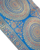 Turquoise Table Runner 72x16" Banarasi Silk Brocade Mandala Dining Decor Cloth