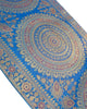 Turquoise Table Runner 72x16" Banarasi Silk Brocade Mandala Dining Decor Cloth
