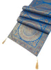 Turquoise Table Runner 72x16" Banarasi Silk Brocade Mandala Dining Decor Cloth