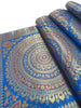 Turquoise Table Runner 72x16" Banarasi Silk Brocade Mandala Dining Decor Cloth