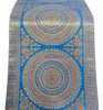 Turquoise Table Runner 72x16" Banarasi Silk Brocade Mandala Dining Decor Cloth