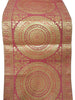 Maroon Banarasi Table Runner 72x16" Silk Brocade Mandala Dining Decor Cloth Gift