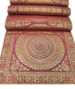 Maroon Banarasi Table Runner 72x16" Silk Brocade Mandala Dining Decor Cloth Gift