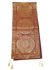 Maroon Banarasi Table Runner 72x16" Silk Brocade Mandala Dining Decor Cloth Gift