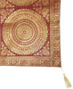Maroon Banarasi Table Runner 72x16" Silk Brocade Mandala Dining Decor Cloth Gift