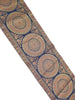 Dark Blue Table Runner 72x16" Banarasi Silk Brocade Mandala Dining Decor Cloth