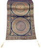 Dark Blue Table Runner 72x16" Banarasi Silk Brocade Mandala Dining Decor Cloth