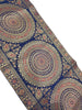 Dark Blue Table Runner 72x16" Banarasi Silk Brocade Mandala Dining Decor Cloth