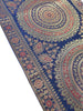Dark Blue Table Runner 72x16" Banarasi Silk Brocade Mandala Dining Decor Cloth