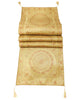Beige Table Runner 72x16" Banarasi Silk Brocade Mandala Dining Decor Cloth Gift