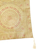Beige Table Runner 72x16" Banarasi Silk Brocade Mandala Dining Decor Cloth Gift