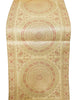 Beige Table Runner 72x16" Banarasi Silk Brocade Mandala Dining Decor Cloth Gift