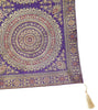 Purple Table Runner 72x16" Banarasi Silk Brocade Mandala Gift Dining Decor Cloth