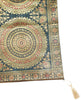 Dark Green Table Runner 72x16" Banarasi Silk Brocade Mandala Dining Decor Cloth