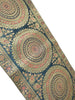 Dark Green Table Runner 72x16" Banarasi Silk Brocade Mandala Dining Decor Cloth