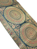 Dark Green Table Runner 72x16" Banarasi Silk Brocade Mandala Dining Decor Cloth