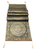 Dark Green Table Runner 72x16" Banarasi Silk Brocade Mandala Dining Decor Cloth