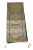 Dark Green Table Runner 72x16" Banarasi Silk Brocade Mandala Dining Decor Cloth