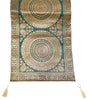 Dark Green Table Runner 72x16" Banarasi Silk Brocade Mandala Dining Decor Cloth