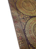 Dark Brown Banarasi Table Runner 72x16" Silk Brocade Mandala Dining Decor Cloth