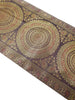 Dark Brown Banarasi Table Runner 72x16" Silk Brocade Mandala Dining Decor Cloth