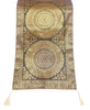 Dark Brown Banarasi Table Runner 72x16" Silk Brocade Mandala Dining Decor Cloth