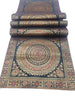 Black Banarasi Table Runner 72x16" Silk Brocade Mandala Dining Decor Cloth Gift