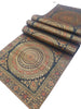 Black Banarasi Table Runner 72x16" Silk Brocade Mandala Dining Decor Cloth Gift