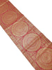 Red Banarasi Table Runner 72x16" Silk Brocade Mandala Dining Decor Cloth Gift