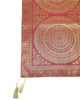 Red Banarasi Table Runner 72x16" Silk Brocade Mandala Dining Decor Cloth Gift