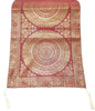 Red Banarasi Table Runner 72x16" Silk Brocade Mandala Dining Decor Cloth Gift