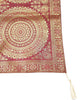 Red Banarasi Table Runner 72x16" Silk Brocade Mandala Dining Decor Cloth Gift