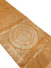 Mustard Table Runner 72x16" Banarasi Silk Brocade Mandala Dining Decor Cloth